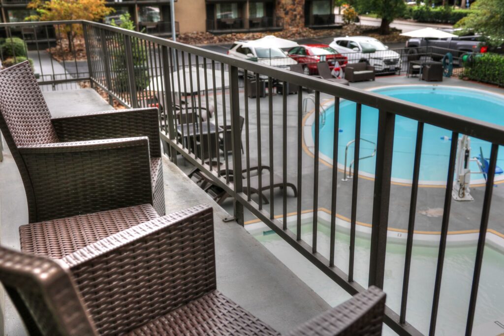 Private balcony at River Edge Inn Gatlinburg