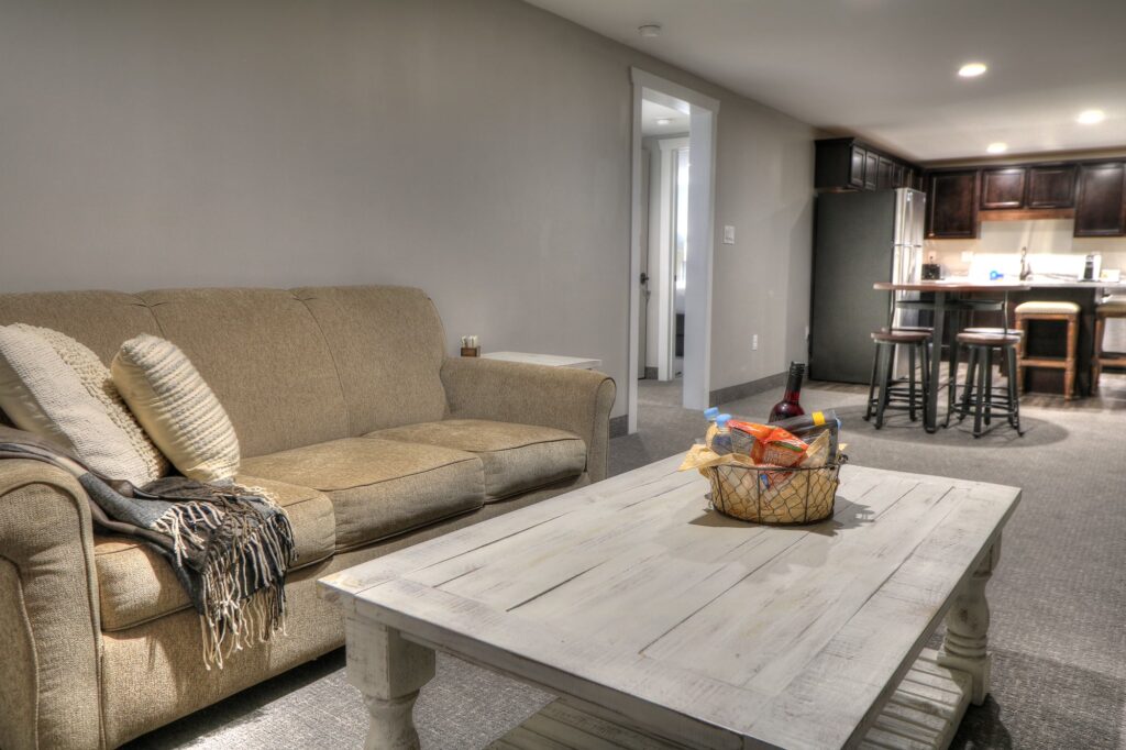 Family Suite living area at River Edge Inn Gatlinburg