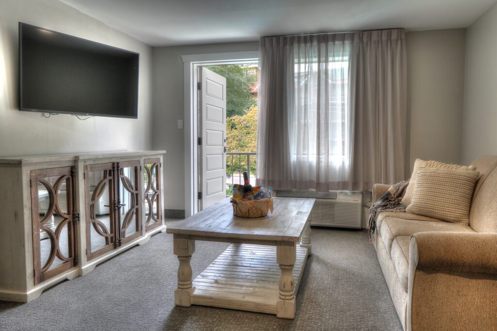 Family Suite sitting area at River Edge Inn Gatlinburg