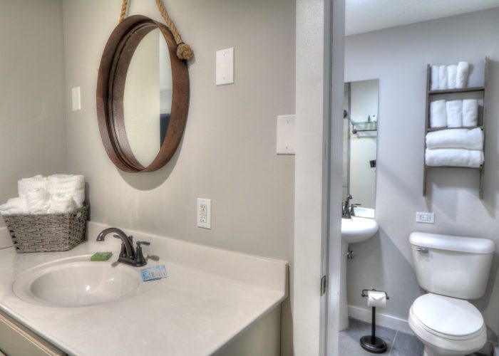 Guest bathroom at River Edge Inn Gatlinburg