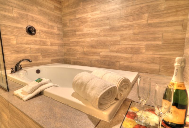 Deluxe King jetted-tub room at River Edge Inn Gatlinburg