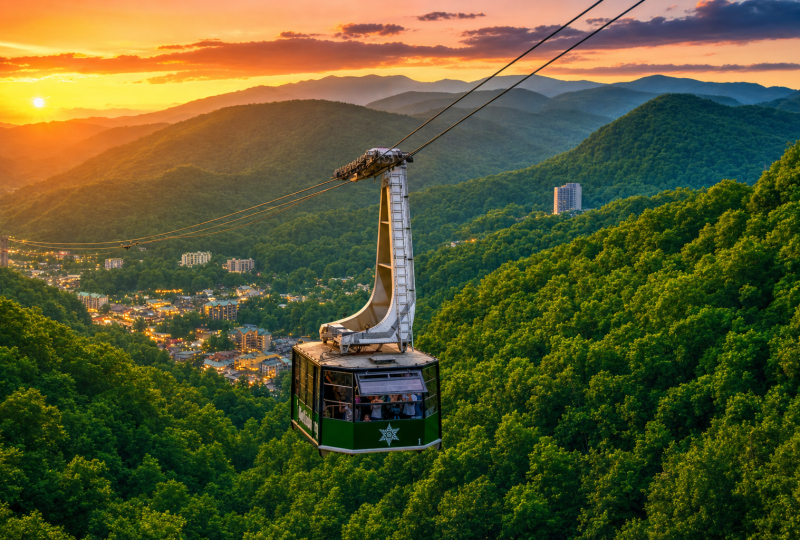 gatlinburg-skylift-gondola-sunset
