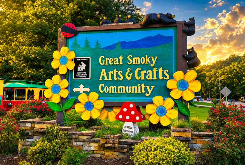 great-smoky-arts-crafts-sign-golden-hour